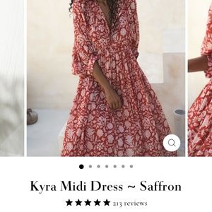 Daughters of India Kyra Midi Dress in Saffron Size Small—Unworn NWT